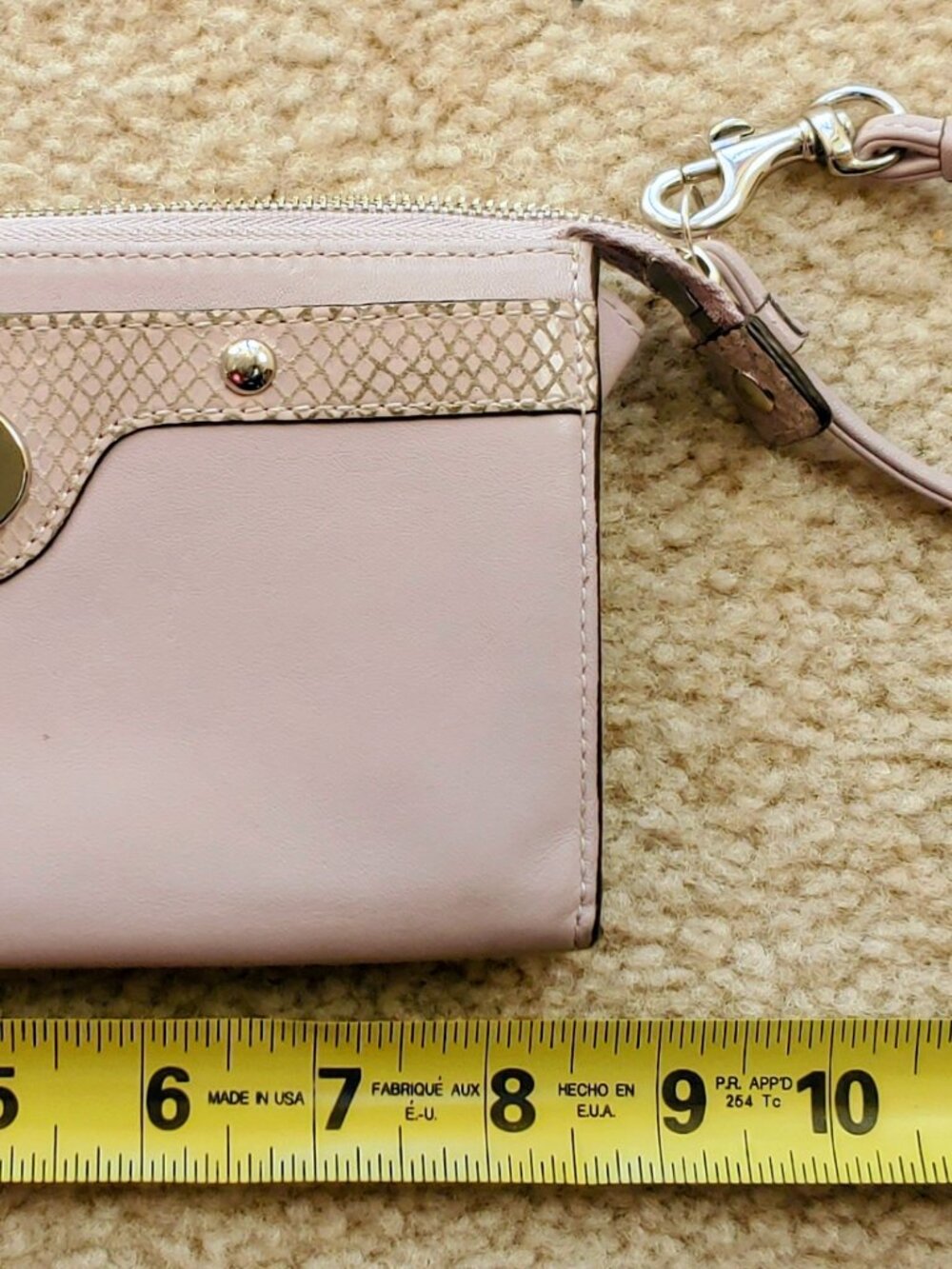 Pink Genuine Leather Wristlet Wallet - Picture 3 of 10
